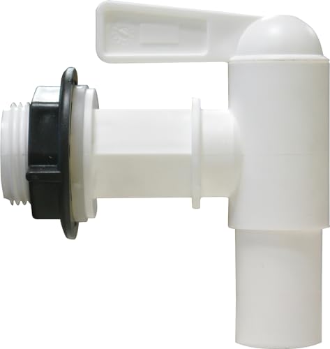 GARANTIA Regentonnen Auslaufhahn 3/4'' weiß inkl. Dichtung und...