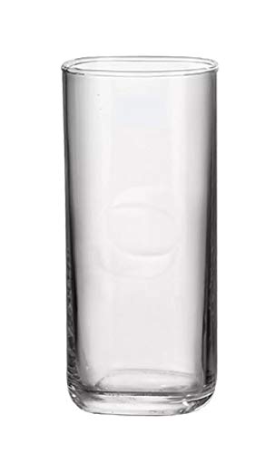 Image of FINSTER Crystal Cut Water /Milk Glasses Set of 4-300 ml Transparent Long Glass Highball Glasses | Juice Plaza Tumbler