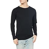 [ヘインズ] あったかインナー 防寒着 厚手インナーシャツ 長袖 暖かい 綿100% 裏起毛 HM4-Q506A メンズ ブラック 日本 M (日本サイズM相当)