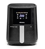Ariete 4626/10 Friggitrice ad aria 6L, 1300 W, Capacità 6L, Capacità di cottura 2,5kg, 8 programmi preimpostati, Temperatura fino a 200°, BPA Free, Nero