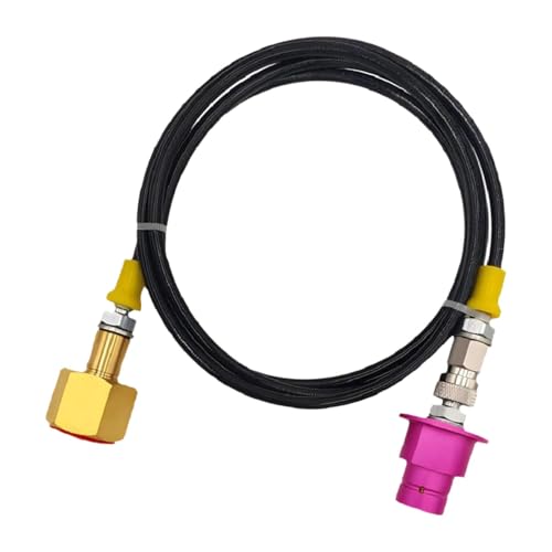 DeeRace CO2 アダプター CO2 シリンダー 詰め替えアダプター ホース、高圧、W21.8 充填ダイレクト コネクタ 60 インチ 外部ホース マシン用, 紫