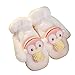LuohuiFang Guanti invernali da donna con pinguino ripieno, caldi guanti spessi in maglia, guanti pelosi con fodera in peluche per ragazze - bianco