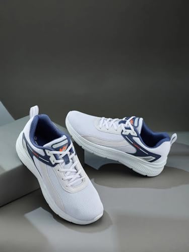 Image of Campus Port Men's Running Shoes | Breathable Mesh | Memory Foam Insole | Lightweight & Durable EVA Sole | Black & Dark Grey Sports Sneakers