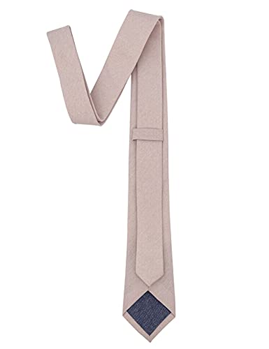 Image of Kebocis Mens Solid Color Cotton Necktie for Men