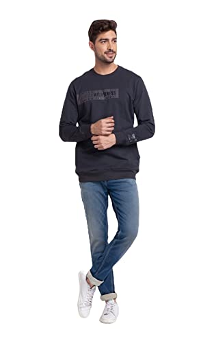 Image of Spykar Men's Cotton Blend Round Neck Sweatshirt