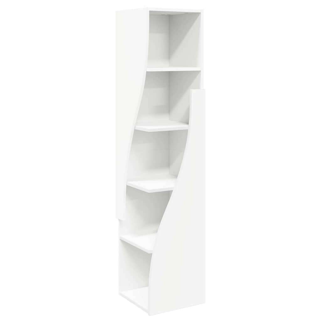 Moderno armario esquinero de madera, 32 x 32 x 140 cm, con 5 estantes, ahorra espacio, para salón, oficina, baño, como armario de almacenamiento, armario auxiliar, armario auxiliar