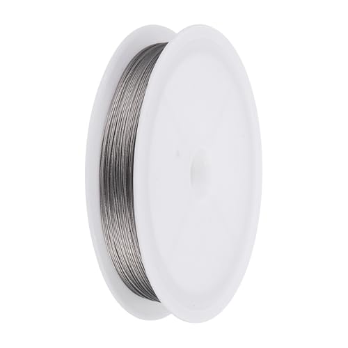 PATIKIL 98FT (30m) 0.018inch (0.45mm) 7-Strand Bead String Wire, Stainless Steel Nylon Coated Bead Cord Stringing Wire for Jewelry Bracelet Beading Making, Silver