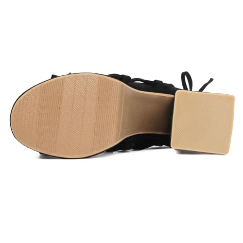 Chunky High Heeled Platform Womens Round Toe Court Shoes3