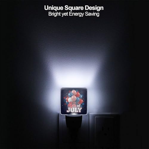 Image of Futterya Plug-in LED Night Light, 4th of July Patriotic Balloons Set of 2 Dusk-to-Dawn Auto Sensor Decor Lamp