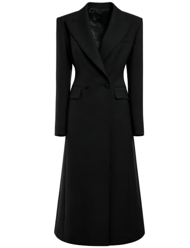 Costume Blazer Manteau Long Femme Veste Smoking Double Boutonnage