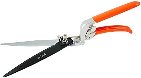 Q-yard QY-741F Flower Bed and Grass Shear - Extra Sharp Garden Hand Pruners, Easier Cutting, Comfortable Ergonomic, Less Effort - Gardening Scissors for Men & Women , Orange