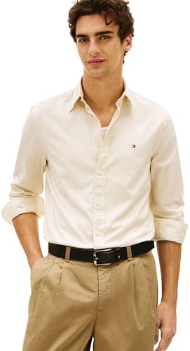 Tommy Hilfiger FLEX POPLIN SOLID RF Mens L/S Shirt Muslin L
