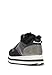 VOILE BLANCHE Women's Maran Shearling Platform Sneakers, Black/Grey, 11 Medium US