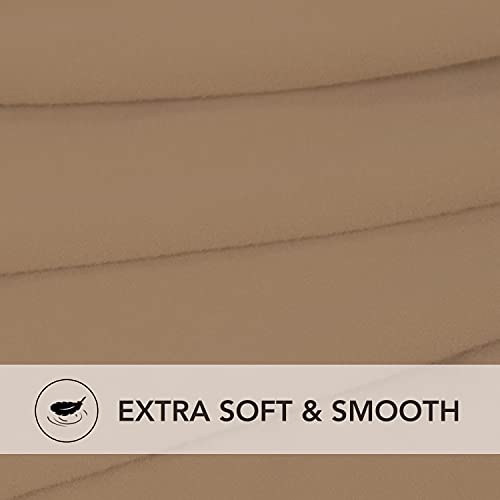 Image of PureFit Stretch Rectangle Ottoman Cover Footstool Cover, Camel | Fleece Soft Form Fit Ottoman Slipcovers Rectangle Slipcover for Folding Storage with Nonslip Elastic Bottom
