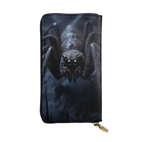 Black Spider Womens Long Wallet Purse,Pu Leather Clutch Bag With Zip Card Holder Case Credit Coin Wallets