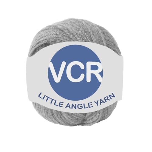 Image of VCR 4 Ply Light Grey Little Angle Yarn, 25 Grams, 92 Meters Length, 100% Acrylic Soft Baby Knitting Yarn for Crochet, Newborn Sweaters, Soft Baby Socks, Mittens and Leggings, Pack of 1