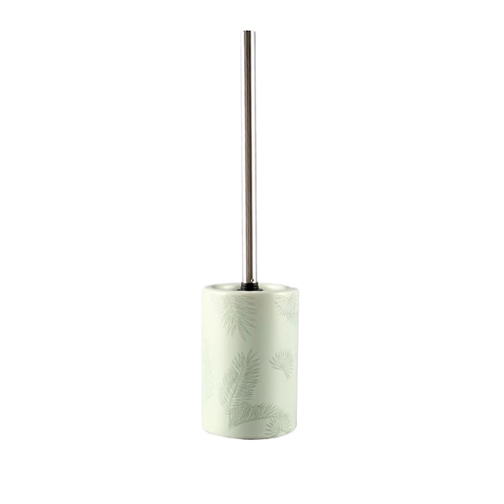 Long-Handle Floor Mounted Feather Pattern Ceramic Toilet Brush Stainless Steel Long Handle for Toilet