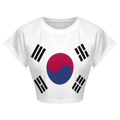 Bahamas Flag Summer Crop Tops for Women Basic Tight Short Sleeve for Teen Girls4