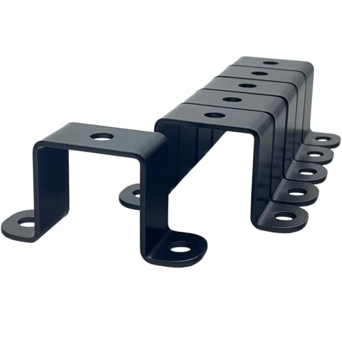 Image of 6 PCS 1.5x1.5 inch Square Pipe Tube Strap Clamps,1.5 inch metal u shaped bracket, steel u clamp bracket for mounting,Black