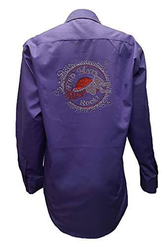 Red Hat Society Purple Bling Shirt with Buttons and Pocket3