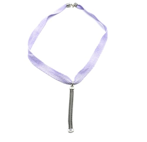 Collier ras du cou cordon argent mat femme long 42,5 cm