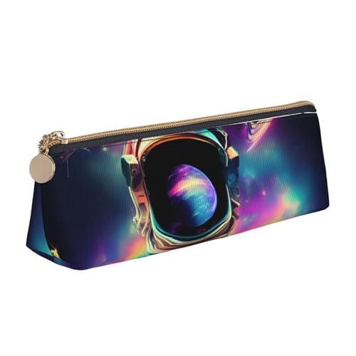JGHHOUN Spaceperson - Astuccio in pelle con cerniera, motivo galassia trippy, per studenti e adolescenti