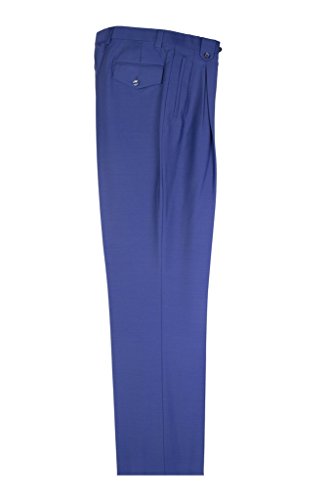 French Blue Wide Leg, Pure Wool Dress Pants