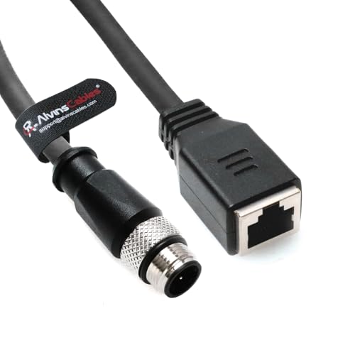 Cable Ethernet Alvin's Cables M12 D-Code 4 Pin a RJ45 2 m miniatura 1