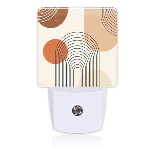 Image of Plug in Night Lights Bohemian Art Abstract Lines Nightlight Plug Into Wall Dusk to Dawn Sensor LED Night Light for Kid Girls Boys Women Room Decor,Hallway,Kitchen,Bathroom,Nursery,Stairs
