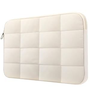 FINTIE 13 Zoll Laptop Tasche Kompatibel mit MacBook Air 13.6 2025-2022, MacBook Air 13 2020-2018, MacBook Pro 13 2022-2016, 13‘’ iPad Pro/Air M4 M2 2024, Surface Pro 11/10/9/8, (Beige)