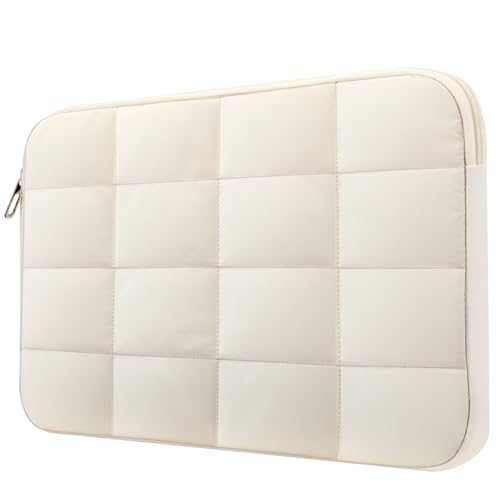 FINTIE 13 Zoll Laptop Tasche Kompatibel mit MacBook Air 13.6 2025-2022, MacBook Air 13 2020-2018, MacBook Pro 13 2022-2016, 13‘’ iPad Pro/Air M4 M2 2024, Surface Pro 11/10/9/8, (Beige)