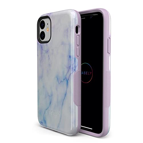 Casely Iphone 11 Case | Blue & Purple Cotton Candy Marble Case #TOP6