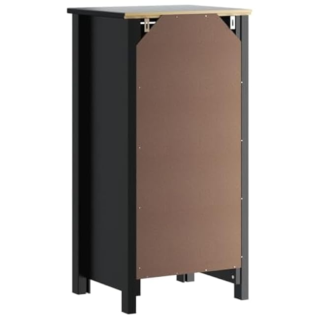 Berg Black Bathroom Cabinet: 15.7 Solid Pine Wood Vanity, Modern Sink Console for Bathroom Accessories & Storage - Wall Mountable Cabinet