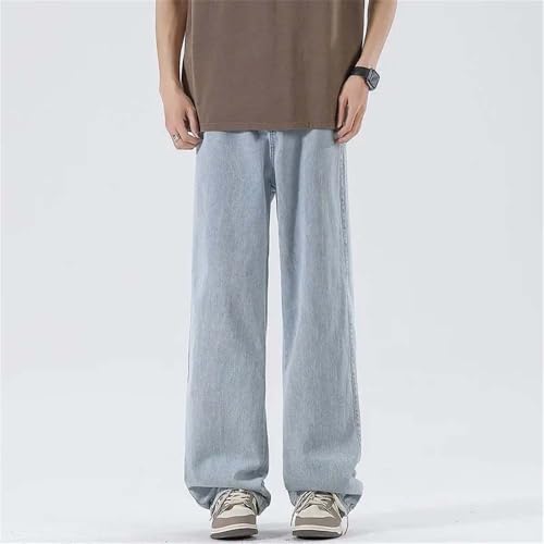 Men's Loose Straight Jeans Vintage Distressed Wide Leg Washed Denim Pants Streetwear2
