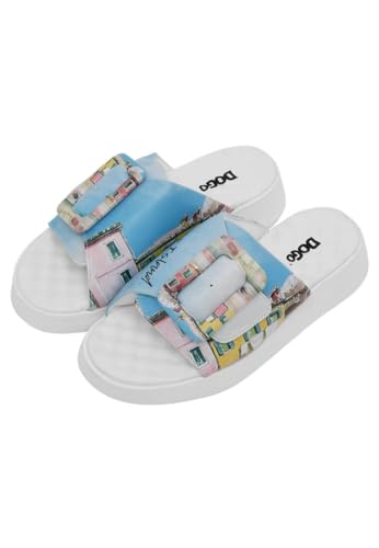 DOGO Femme Oasis Sandal : nu-pieds plats imprimés confortables pour femme