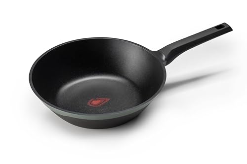 MasterPRO Wok saltapasta 28cm in alluminio pressofuso 100% RICICLATO senza PFOA con sistema HeatDot - antiaderente, per induzione, con manico soft touch linea KALÌ