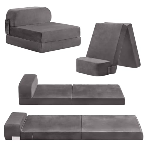 Tiita Folding Sofa Bed for Kids, Toddler Fold Out Couch