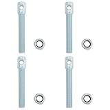 Boulons de spécification M12 avec filetages allongés, diamètre de la tête : 15 mm, longueur totale : 90 mm, diamètre du trou de tête 8 mm.