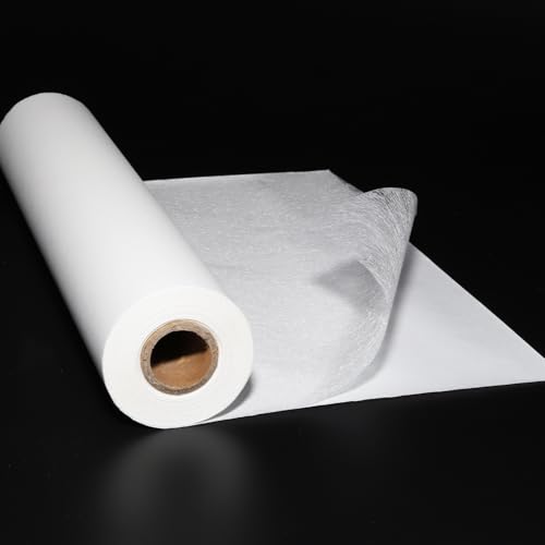 Transparia 12 inches x 10 Yards Double Sided Fusible Web with Paper Backing Light Weight Fusible Webbing for Fabric Applique Iron on Fusible Bonding Web for Fabric and DIY Craft Making