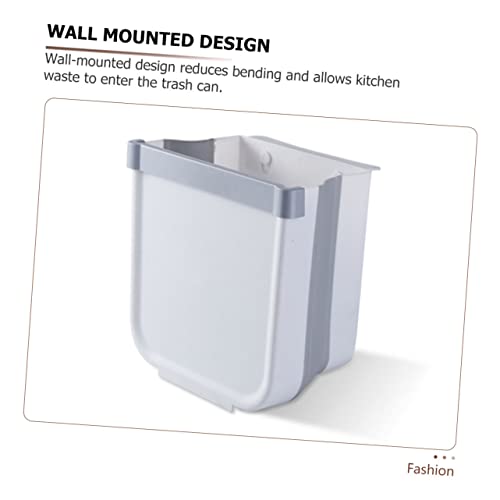 Caneca de basura plegable blanca para pared miniatura 6