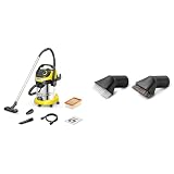 Bundle of Kärcher 1.628-378.0, WD 6 P Premium Wet & Dry Vacuum Cleaner, Yellow, 1300 W, 30 liters + Kärcher 2.863-221.0 Suction Brush Set