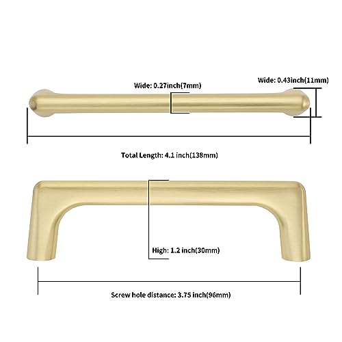 Image of 9BUILD 10 Pack Brushed Gold Cabinet Pulls 3.75 Inch Kitchen Cabinet Handles Cabinet Hardware Kitchen Handles for Cabinets Cupboard Handles Gold Dresser Pulls Drawer Handle