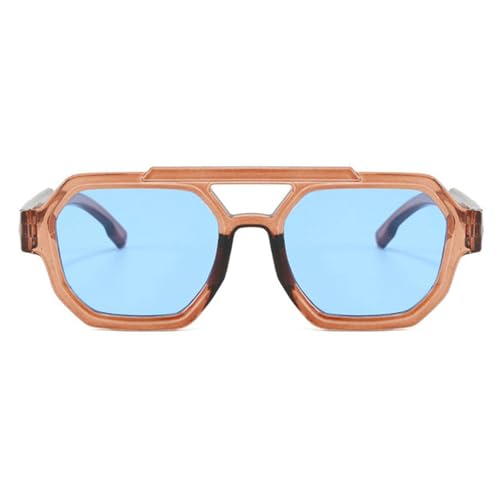 willochra Trendy Designer Hexagon Pilot Sunglasses for Women Thick Frame Double Bridge Geometric Sun Glasses