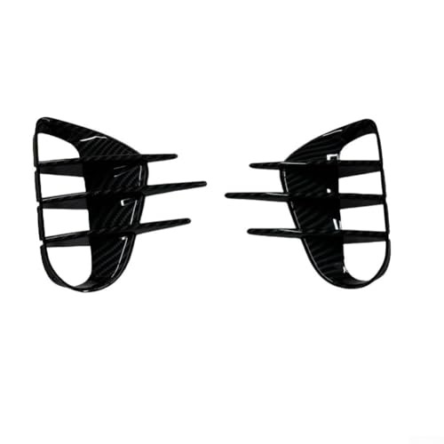 Honseadek Alerón de ventilación lateral del parachoques delantero para Stinger 2018-2023 para decoración de borde ABS de fibra de carbono negro brillante (fibra de carbono)