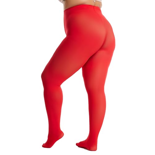 Image of Frola Plus Size Tights for Women Semi Opaque Control Top High Waist Stockings 60 Denier Women's Pantyhose 2X 3X 4X 5X