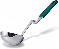 Vista 7 de Souper Cubes + Lori Greiner Cucharón de sopa sin desorden de acero inoxidable con mango de silicona - Cucharón de sopa de metal con diseño sin