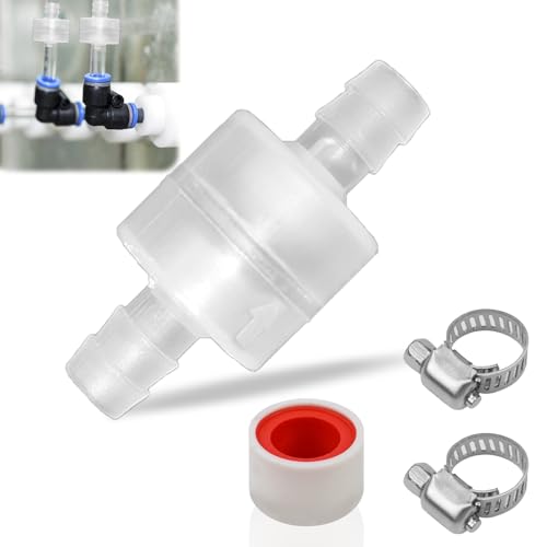 LPZMPZ Clapet Anti-Retour pour Tuyau de 9 à 10 mm de Diamètre Ligne en Plastique à Sens Unidirectionnel Clapet avec 2 Colliers de Serrage pour L'eau...