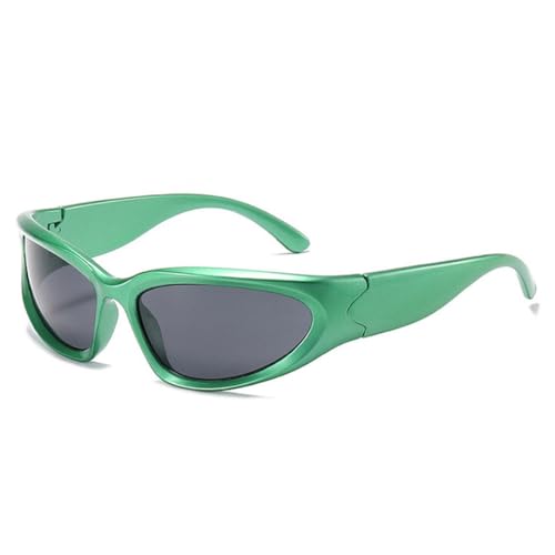 Lunettes de soleil punk cat eye rétro LVTFCO vert gris UV400