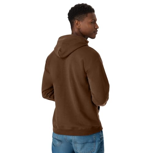Image of Hanes Men's, EcoSmart, Cotton-Blend Hooded Sweatshirt, Plush Fleece Pullover Hoodie