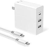 65W USB C Charger, Huntkey 65 Watt USB C Charger for for iPhone 12/13 Pro Max/12/13Min,MacBook Air/Pro/iPad,Galaxy S20/S10/Note 10+/10 6ft USB-C Cable Included